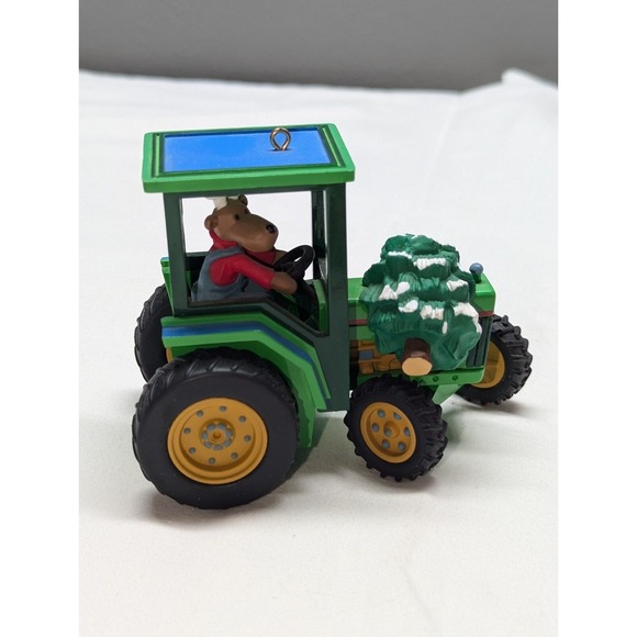 Hallmark Holiday Haul 1996 Green Tractor Tree SIGNED Christmas Ornament - Picture 1 of 6